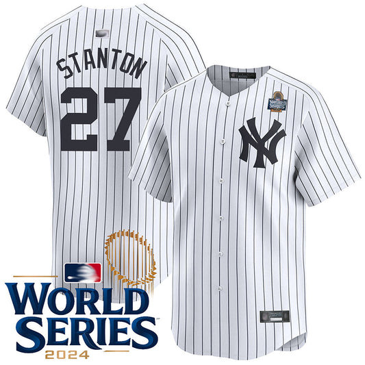 NY. Yankees #27 Giancarlo Stanton Home Limited World Series White Baseball Jerseys