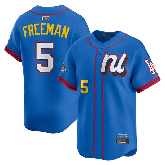 National League #5 Freddie Freeman Player Blue All-Star Edition Limited Baseball Jerseys