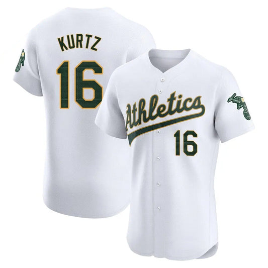 O.Athletics #16 Nick Kurtz Player White Elite Road Baseball Jerseys