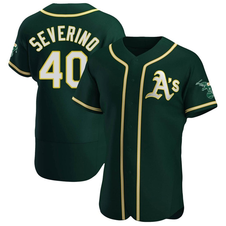 O.Athletics #40 Luis Severino Player Green Home Limited ELite Baseball Jerseys