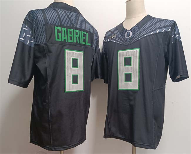 O.Ducks #8 Dillon Gabriel Player Black 2024 F.U.S.E. Stitched American College Jerseys