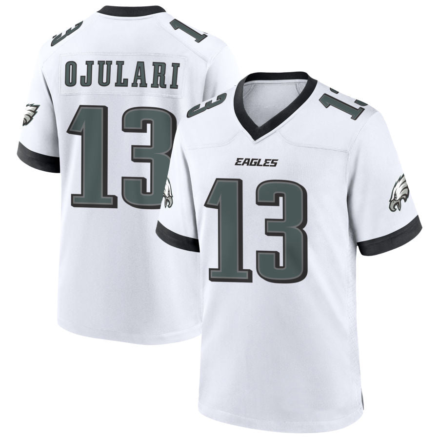 P.Eagles #13 Azeez Ojulari Player White Home Game Football Jerseys