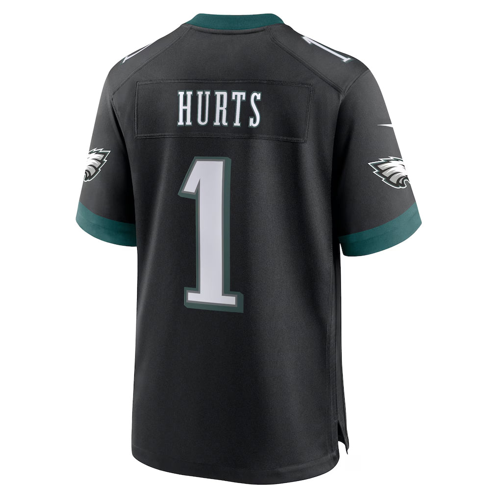 P.Eagles #1 Jalen Hurts Player Black Home Game Football Jerseys