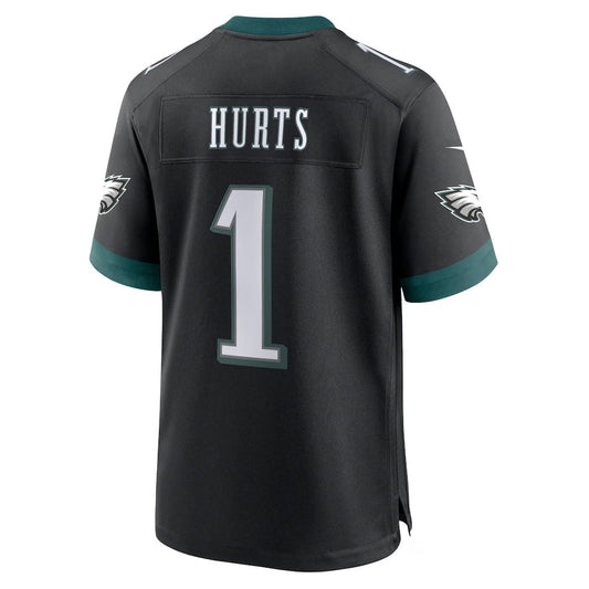 P.Eagles #1 Jalen Hurts Player Black Home Game Football Jerseys