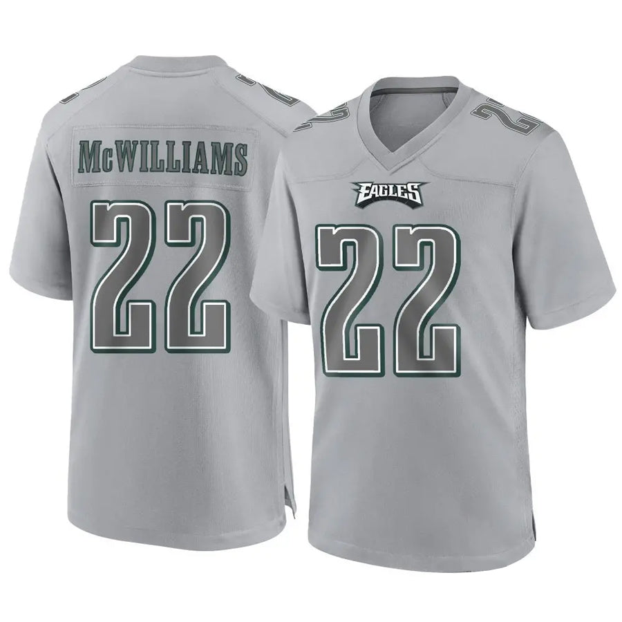 P.Eagles #22 Mac McWilliams Player Gray Game Football Jerseys