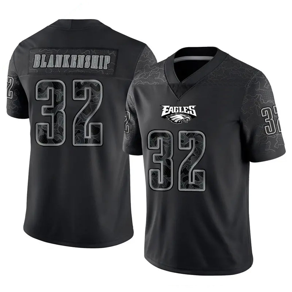 P.Eagles #32 Reed Blankenship Player Black REFLECTIVE Limited Football Jerseys