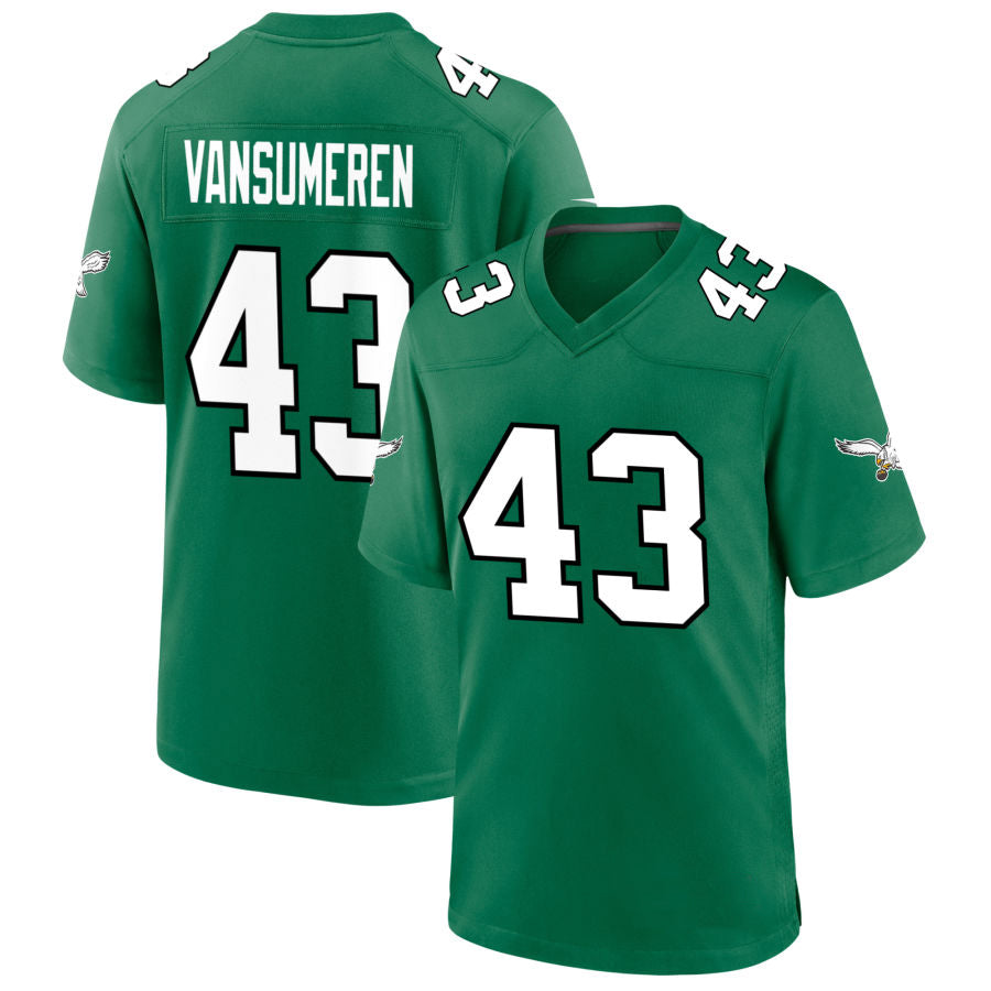 P.Eagles #43 Ben VanSumeren Player Kelly Green Game Football Jerseys