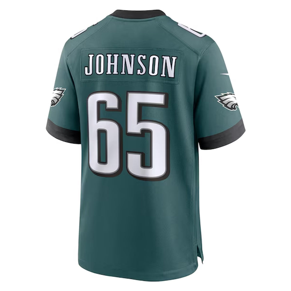 P.Eagles #65 Lane Johnson Player Midnight Green Home Game Football Jerseys