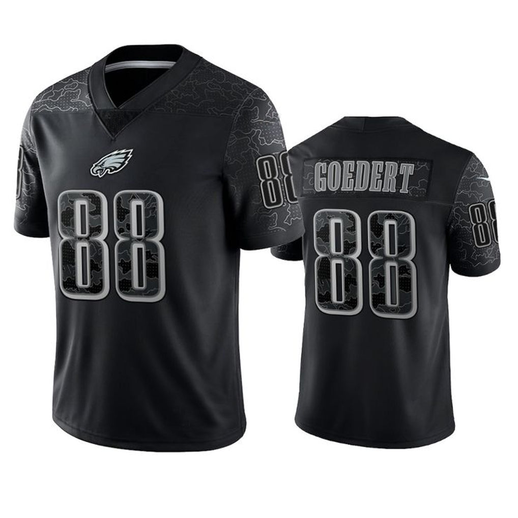 P.Eagles #88 Dallas Goedert Player Black REFLECTIVE Limited Football Jerseys