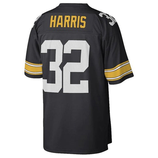 P.Steelers #32 Franco Harris Player Mitchell & Ness Black Legacy Replica Football Jerseys