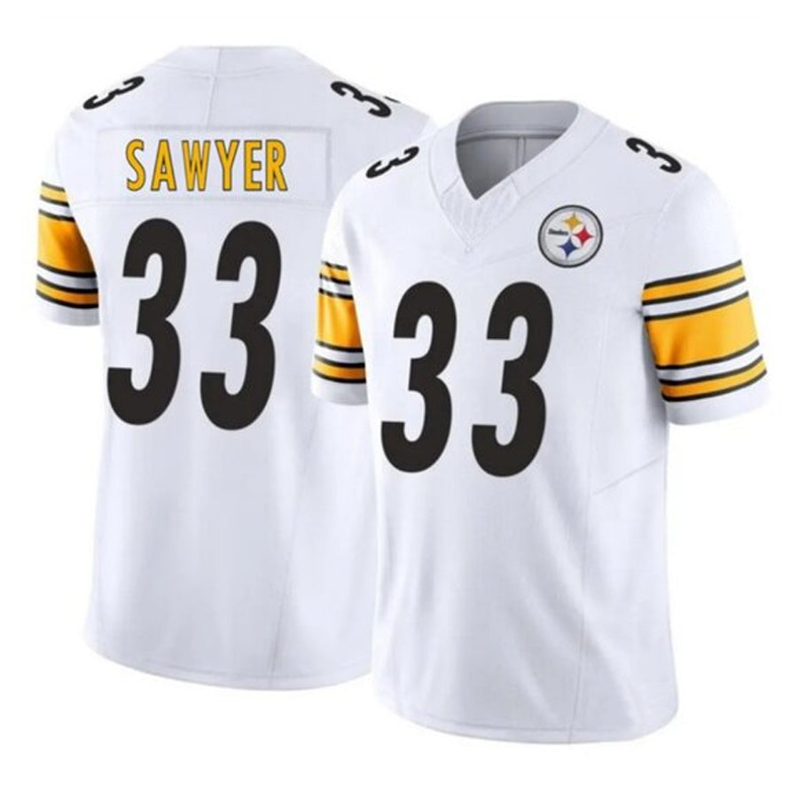 P.Steelers #33 Jack Sawyer Player White Vapor F.U.S.E. Limited Football Jerseys