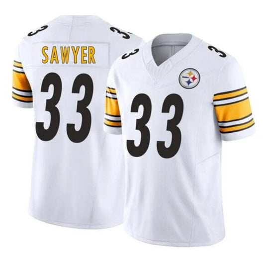 P.Steelers #33 Jack Sawyer Player White Vapor F.U.S.E. Limited Football Jerseys