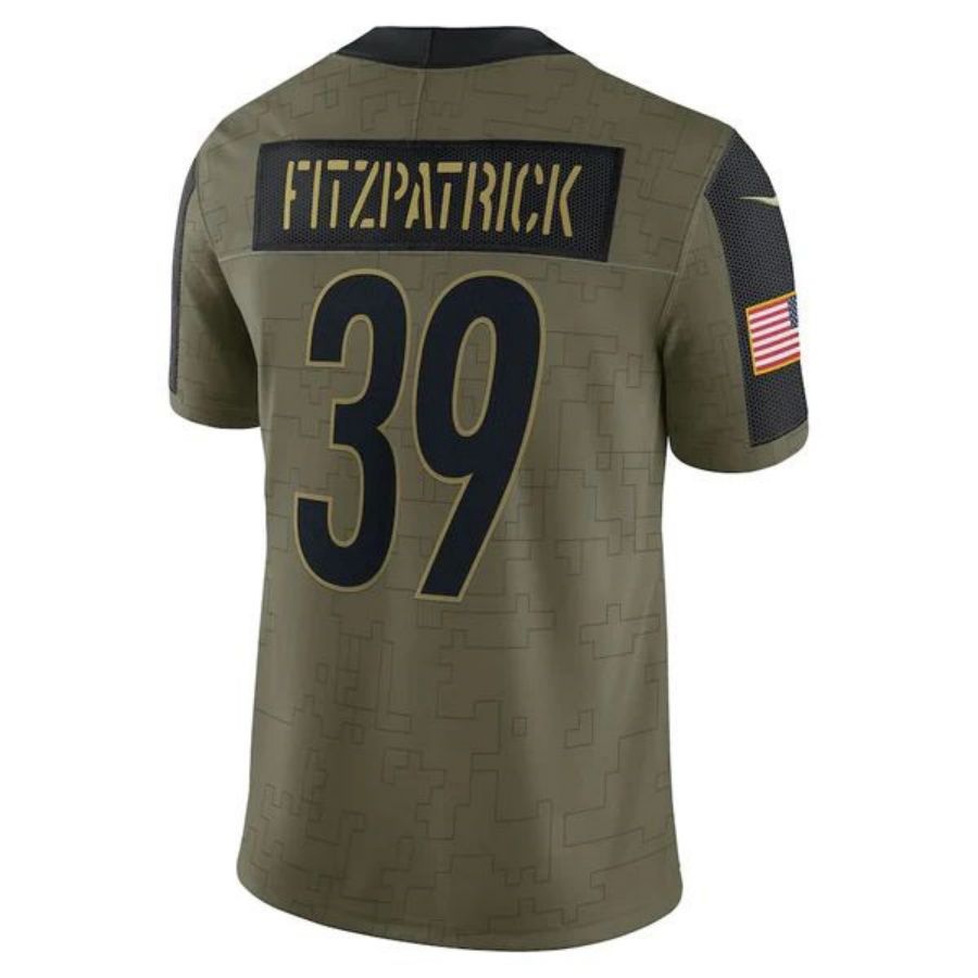 #39 Minkah Fitzpatrick Player P.Steelers Olive Salute To Service Limited Football Jerseys
