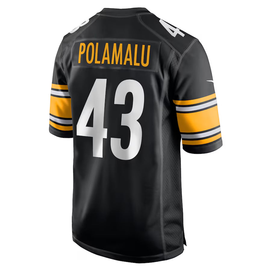 P.Steelers #43 Troy Polamalu Player Black Home Game Football Jerseys