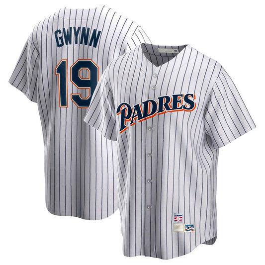 S.Diego Padres #19 Tony Gwynn Player White Replica Bseball Jerseys