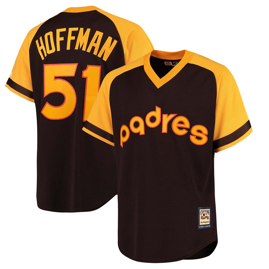 S.Diego Padres #51 Trevor Hoffman Player Brown Cooperstown Collection Cool Base Baseball Jerseys