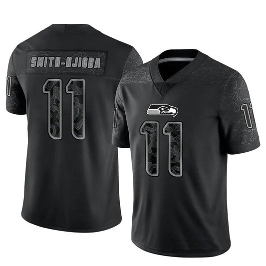 S.Seahawks #11 Jaxon Smith-Njigba Player Black Limited Reflective Football Jerseys