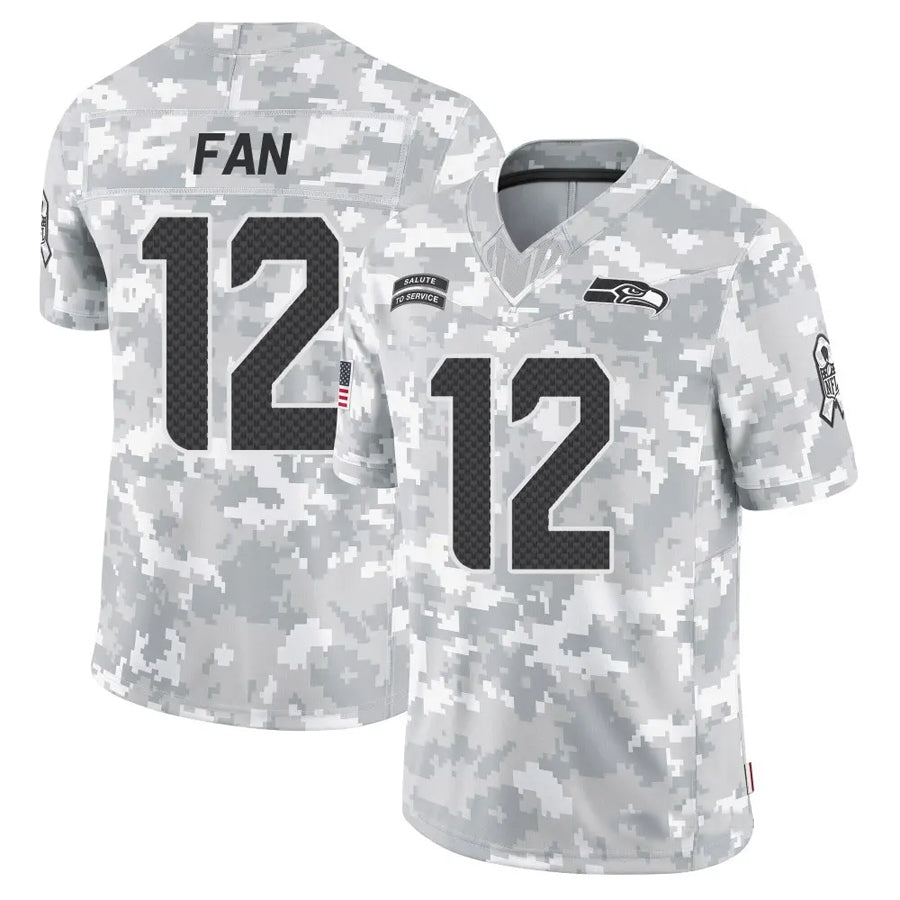 S.Seahawks #12 12s FAN Player Arctic Camo Salute to Service Limited Football Jerseys
