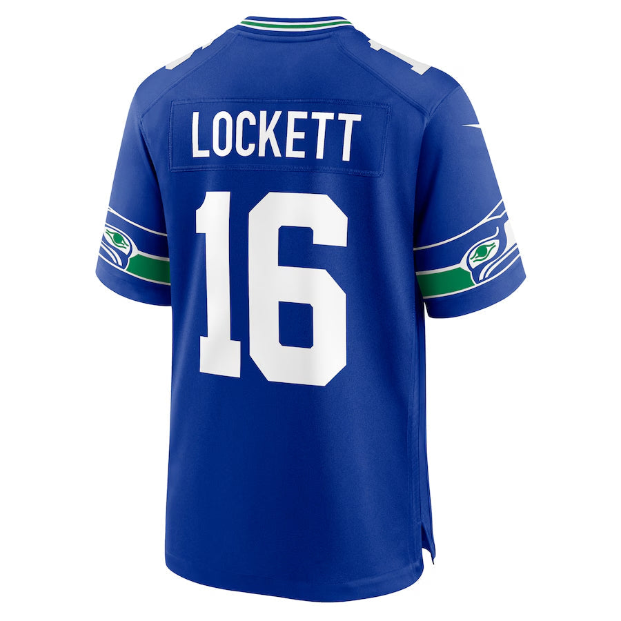 S.Seahawks #16 Tyler Lockett Player Royal Throwback Game Football Jerseys