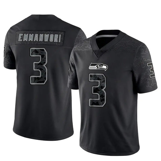 S.Seahawks #3 Nick Emmanwori Player Black RFLCTV Limited Football Jerseys