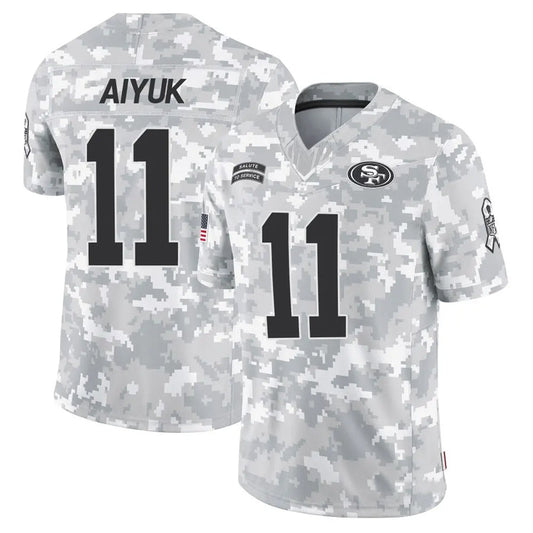 SF.49ers #11 Brandon Aiyuk Player Arctic Camo Salute to Service Limited Football Jerseys