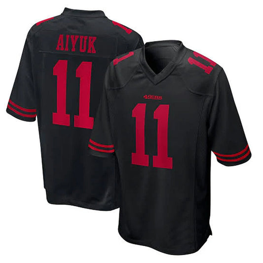 SF.49ers #11 Brandon Aiyuk Player Black Football Jerseys