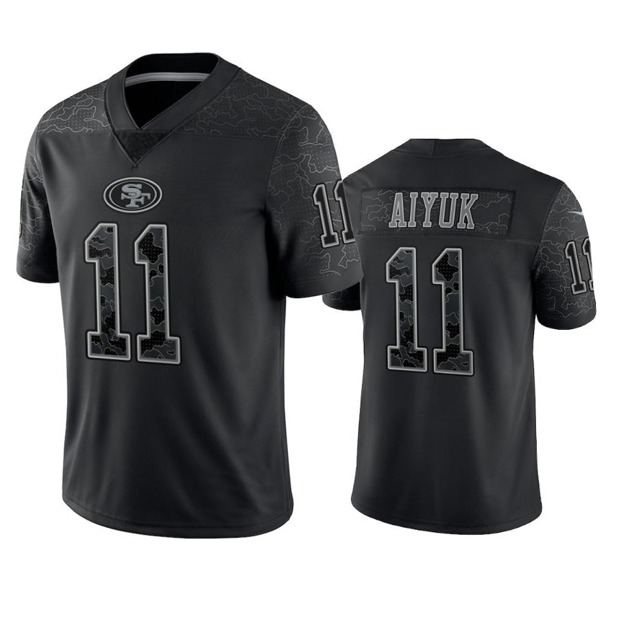 SF.49ers #11 Brandon Aiyuk Player Black RFLCTV Limited Football Jerseys