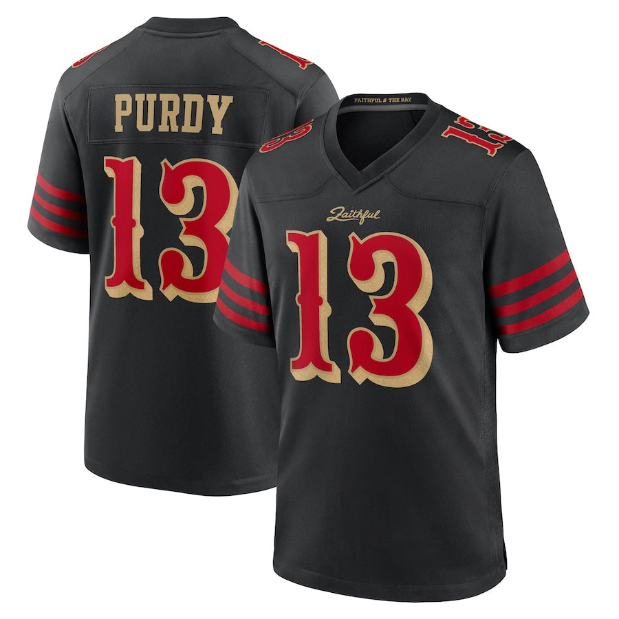 SF.49ers #13 Brock Purdy Player Rivalries Collection Black Game Football Jerseys