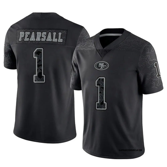 SF.49ers #1 Ricky Pearsall Player Black RFLCTV Limited Football Jerseys
