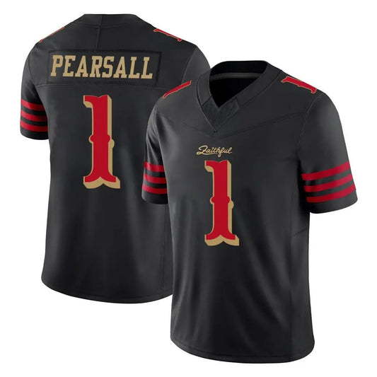 SF.49ers #1 Ricky Pearsall Player Black Rivalries Collection Limited Football Jerseys