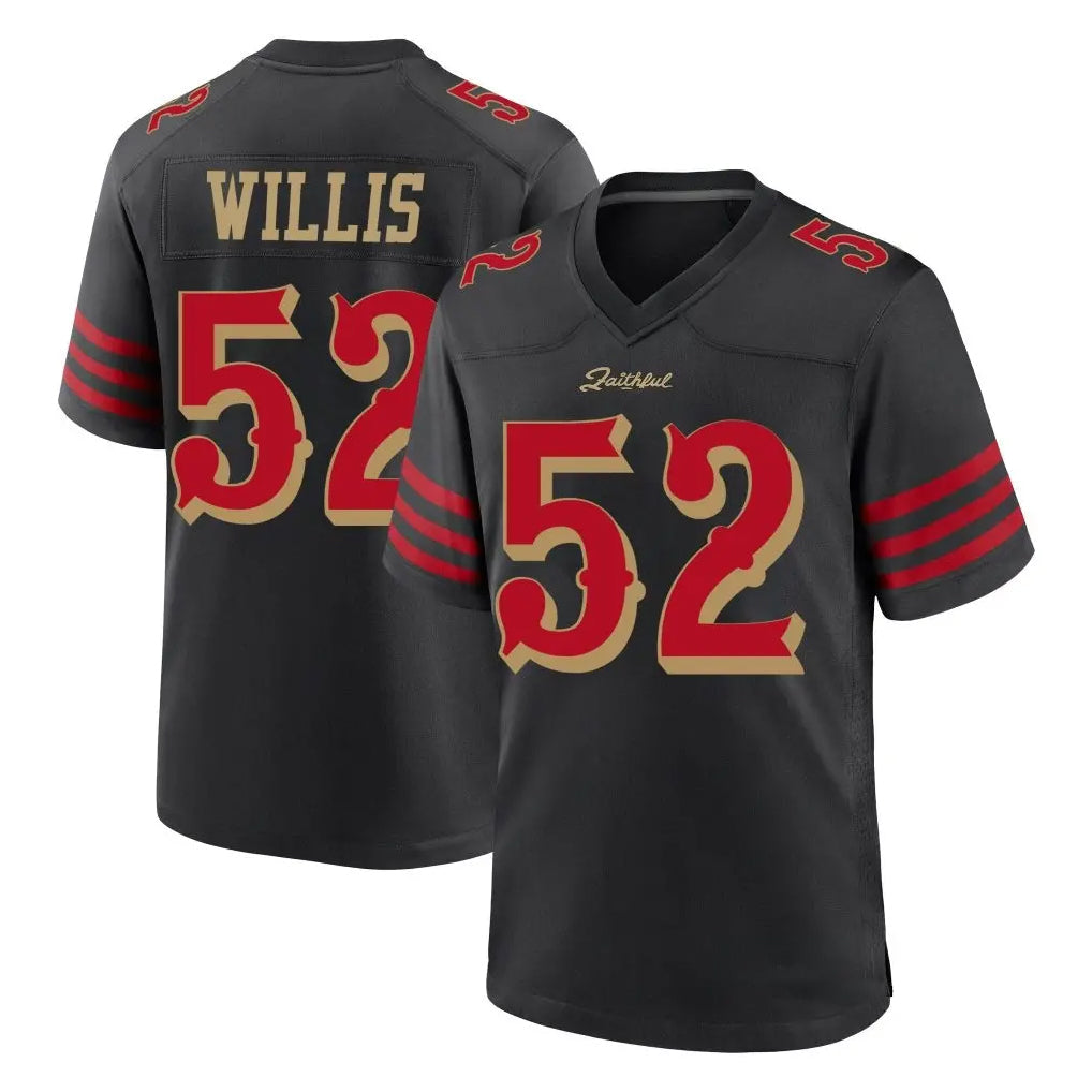 SF.49ers #52 Patrick Willis Player Black Rivalries Collection Game Football Jerseys