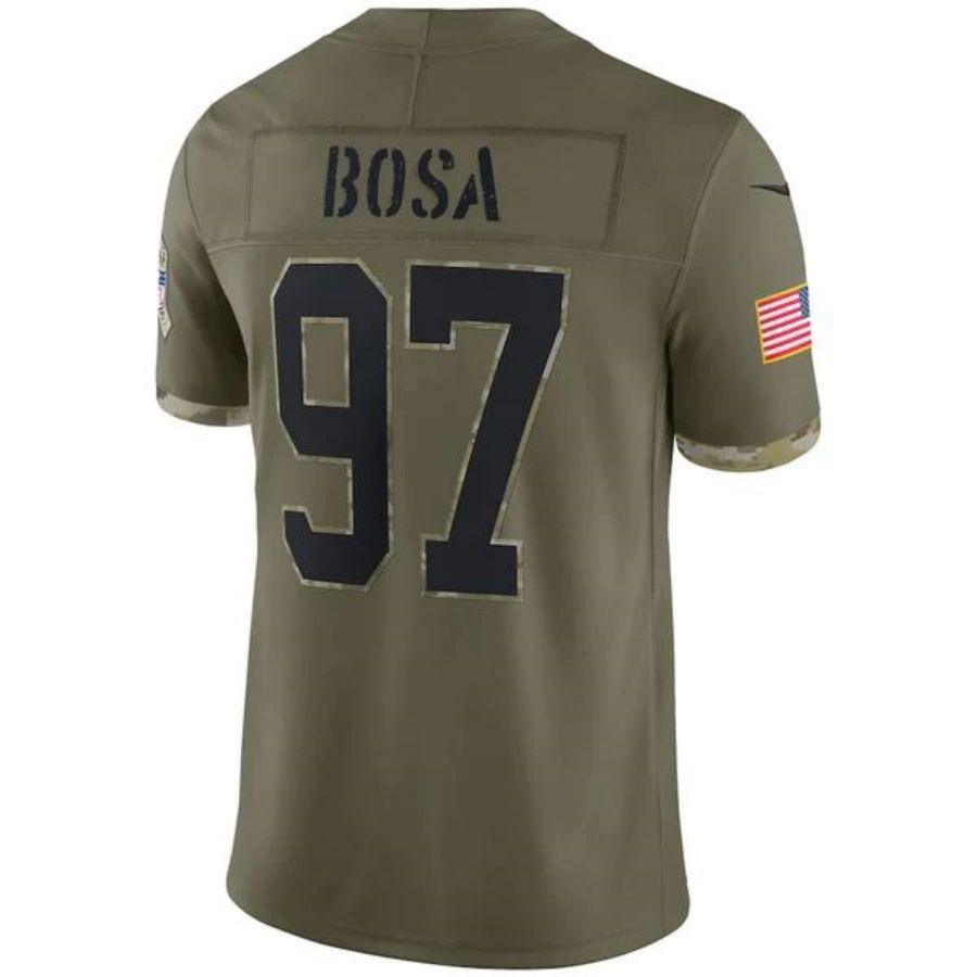 #97 Nick Bosa Player SF.49ers Olive Salute To Service Limited Football Jerseys