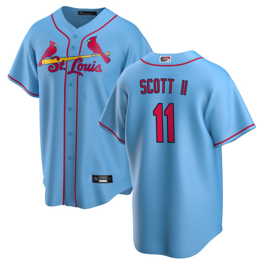 St.Louis Cardinals #11 Victor Scott II Player Light BLue Home Replica Basebll Jerseys