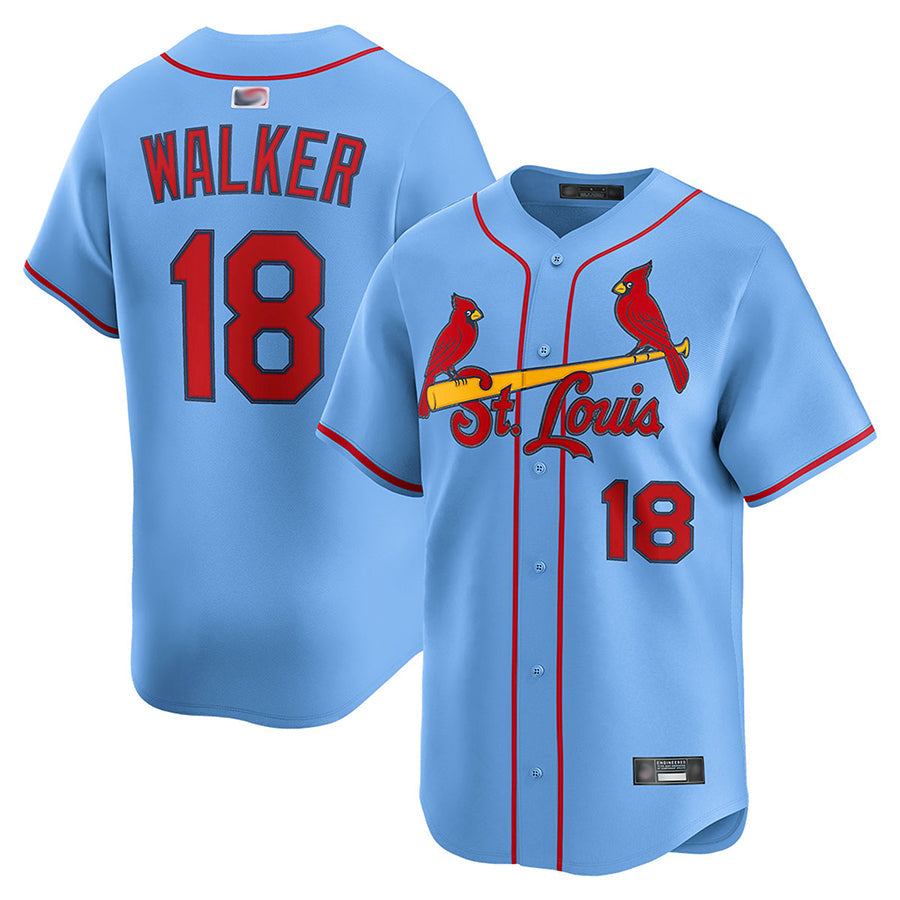St.Louis Cardinals #18 Jordan Walker Player Light Blue Limited Baseball Jerseys