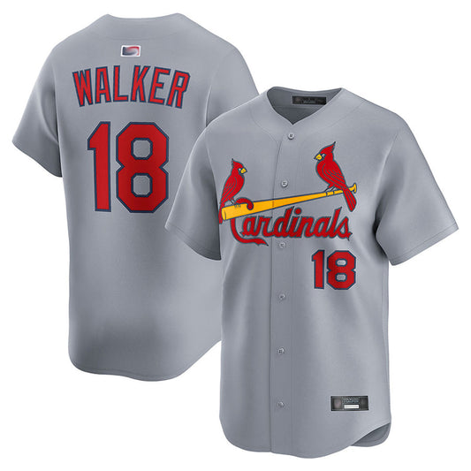 St.Louis Cardinals #18 Jordan Walker Player Road Limited Baseball Jerseys