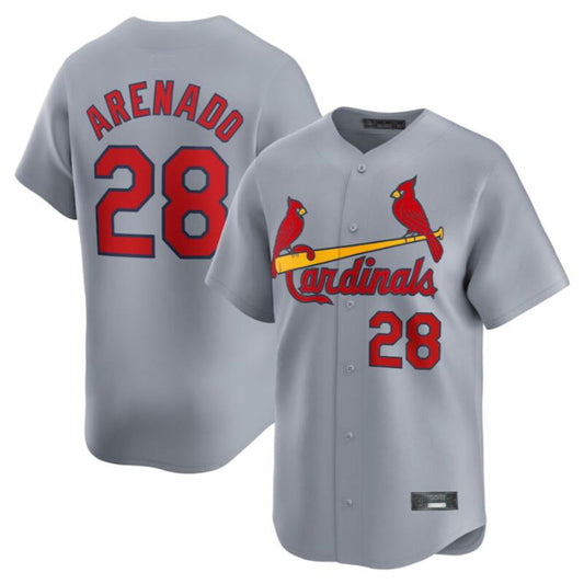 St.Louis Cardinals #28 Nolan Arenado Player Gray Limited Stitched Baseball Jerseys