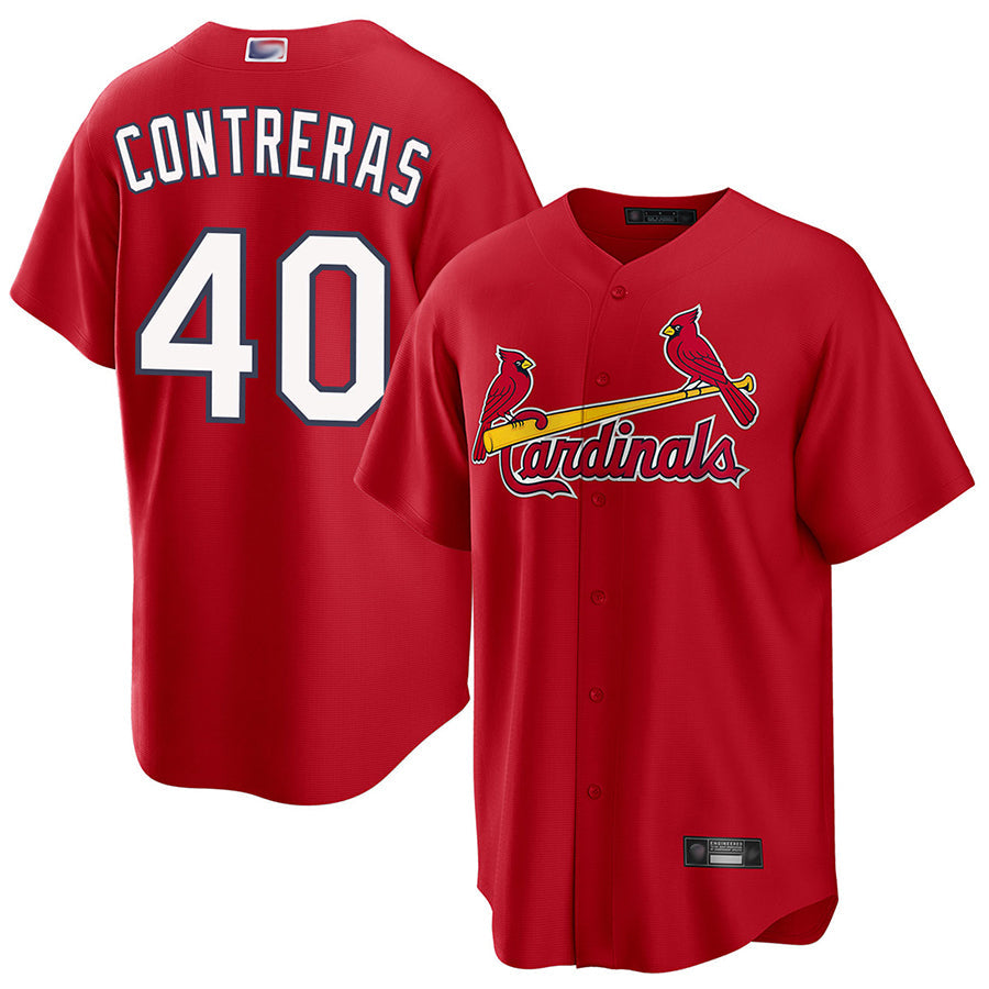 St.Louis Cardinals #40 Willson Contreras Player Replica Red Baseball Jerseys