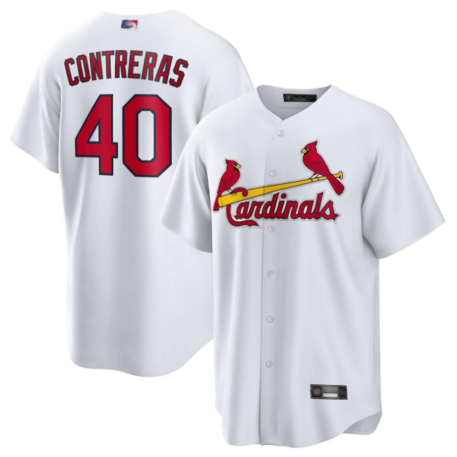 St.Louis Cardinals #40 Willson Contreras Player White Home Replica Baseball Jerseys