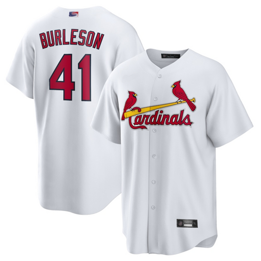 St.Louis Cardinals #41 Alec Burleson Player White Home Replica Baseball Jerseys