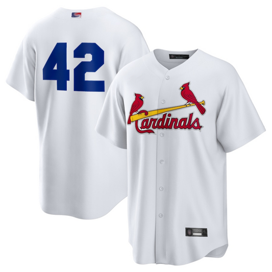 St.Louis Cardinals #42 Player White Home Jackie Robinson Day Replica Baseball Jerseys