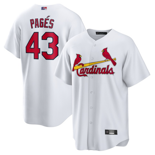 St.Louis Cardinals #43 Pedro Pag¨¦s Player White Home Replica Baseball Jerseys