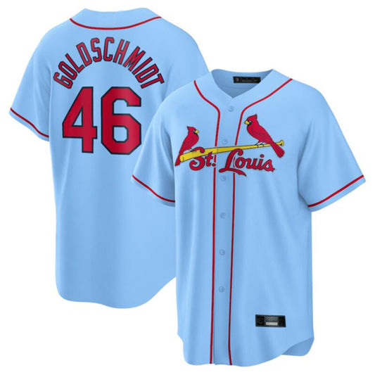 St.Louis Cardinals #46 Paul Goldschmidt Player Light Blue Replica Baseball Jerseys