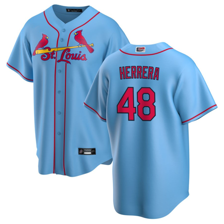 St.Louis Cardinals #48 Iv¨¢n Herrera Player Light Blue Home Replica Baseball Jerseys