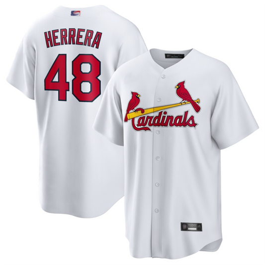 St.Louis Cardinals #48 Iv¨¢n Herrera Player White Home Replica Baseball Jerseys