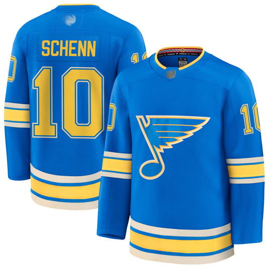 St. L.Blues #10 Brayden Schenn Player Fanatics Alternate Premium Blue Hockey Jerseys