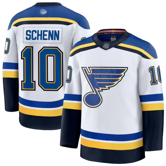 St. L.Blues #10 Brayden Schenn Player Fanatics Away Premium White Hockey Jerseys