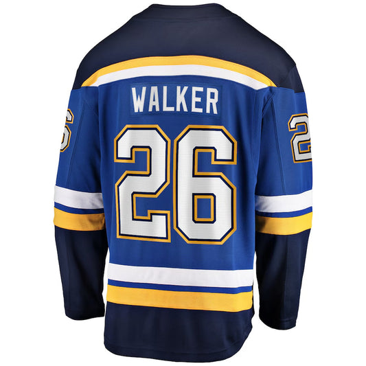 St. L.Blues #26 Nathan Walker Player Fanatics Home Premier Breakaway Blue Hockey Jerseys