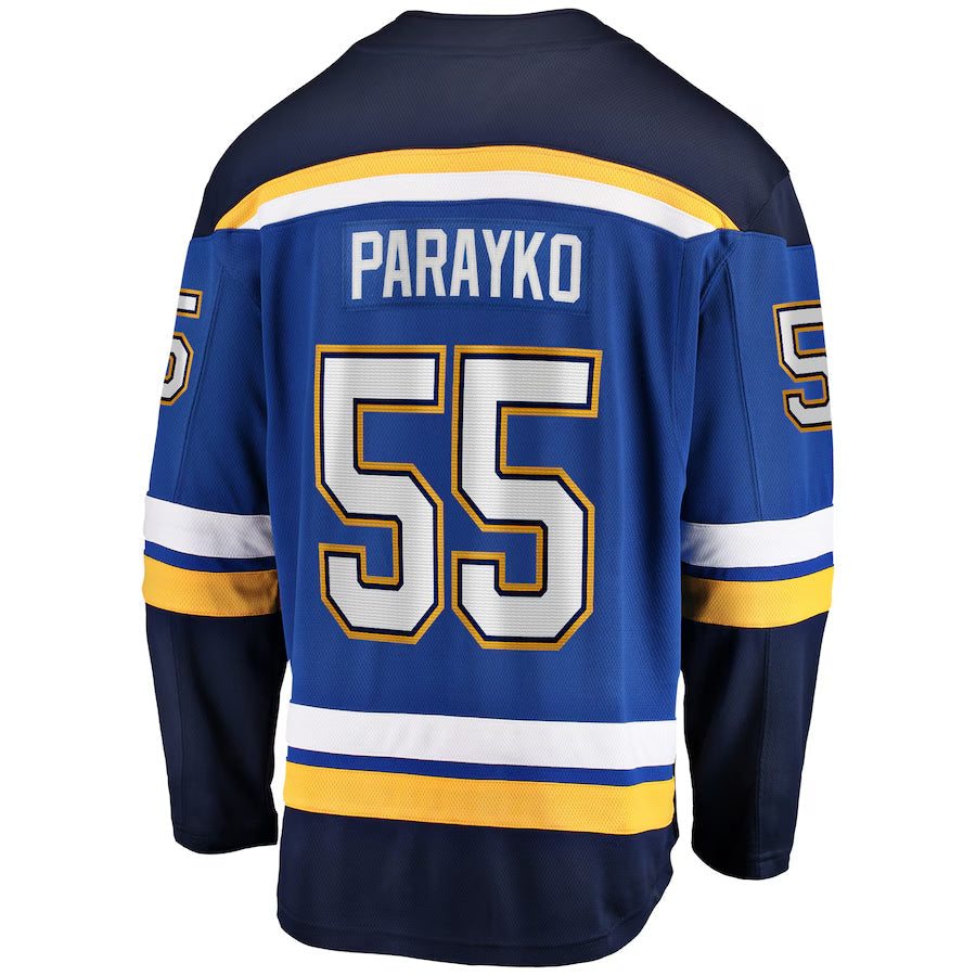 St. L.Blues #55 Colton Parayko Player Fanatics Home Breakaway Blue Hockey Jerseys