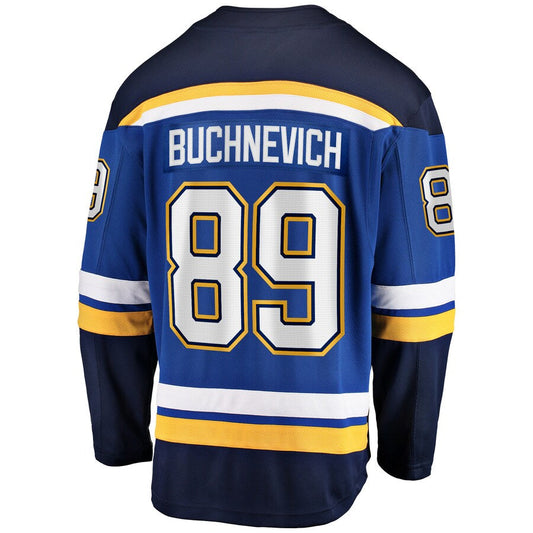 St. L.Blues #89 Pavel Buchnevich Player Fanatics Home Breakaway Blue Hockey Jerseys