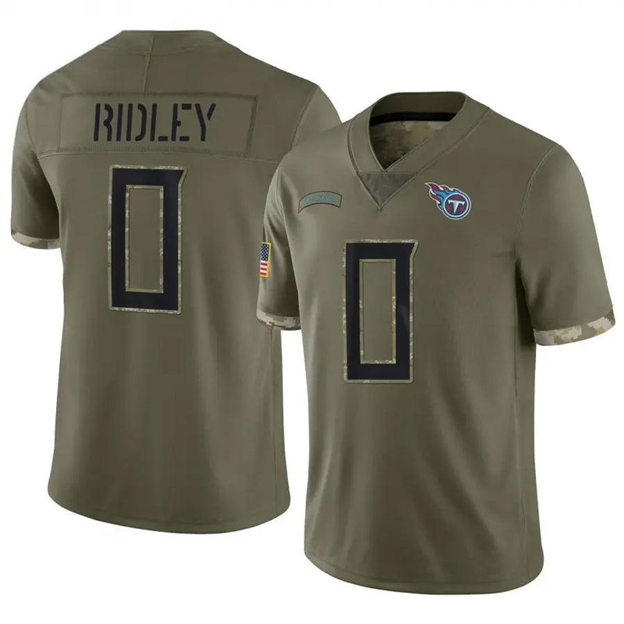 T.Titans #0 Calvin Ridley Player Olive Salute To Service Limited Football Jerseys